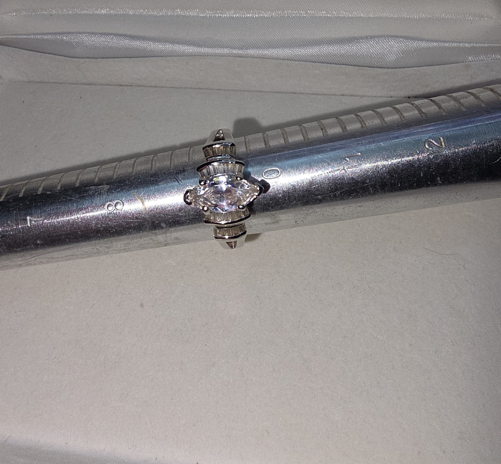Sterling Silver Marquise Cubic Zirconia Ring in White